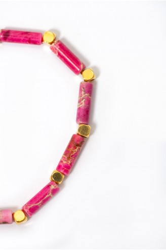 Bracelet  "Petra"  jaspe imperiale rose