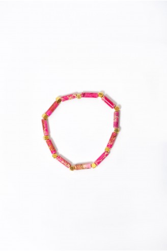 Bracelet  "Petra"  jaspe imperiale rose