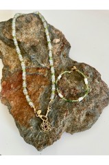 Collier "Lucia" grenat vert pour pendentif