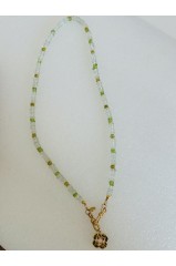 Collier "Lucia" grenat vert pour pendentif