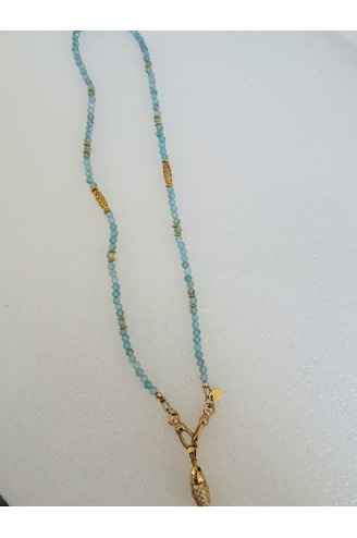 Collier "Lucia" apatite pour prendentif