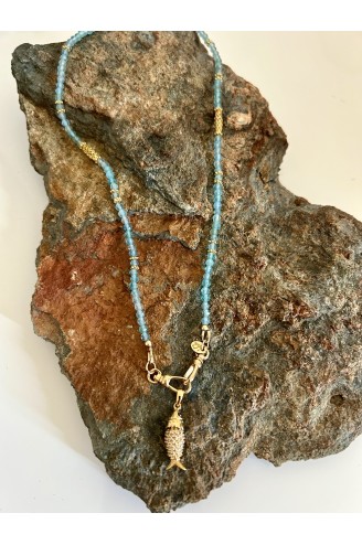 Collier "Lucia" apatite pour prendentif