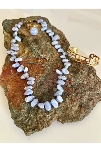 Collier "Petra" Calcedoine