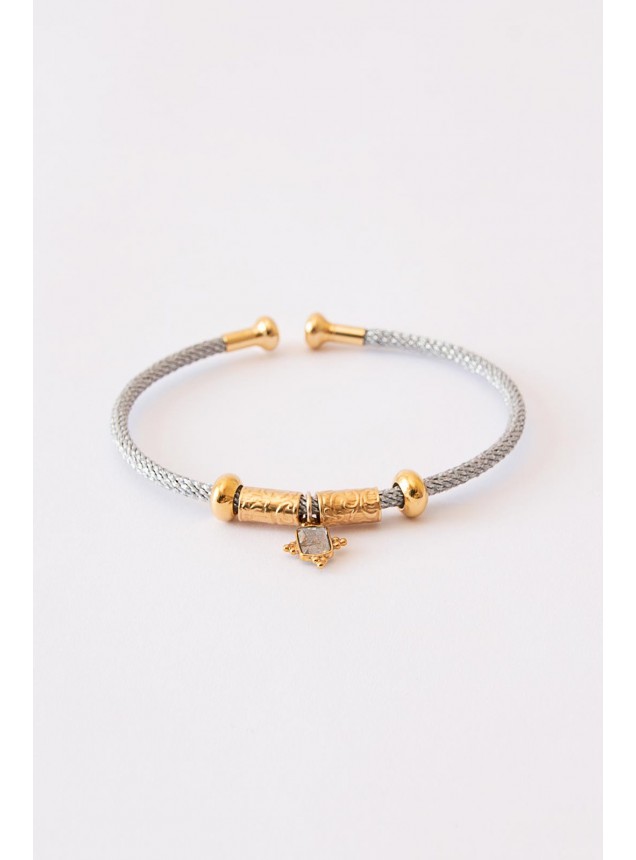 Jonc cordon gris "Rosa"