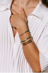 Bracelet "Ghjuvanna" malachite et nacre