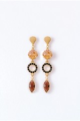 Boucles d'oreilles "stella" noires et ambre