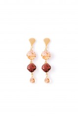 Boucles d'oreilles "stella" ambre et cognac