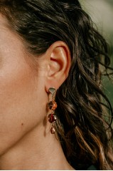 Boucles d'oreilles "stella" ambre et cognac