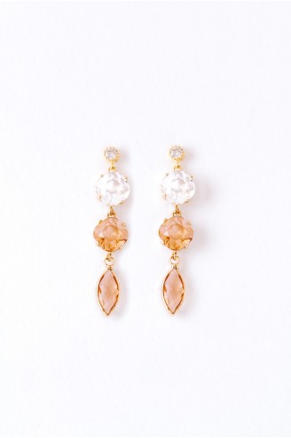 Boucles d'oreilles "stella" ambre et cristal