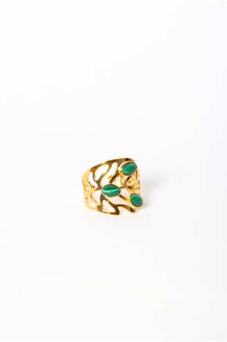 Bague "Fiora" malachite